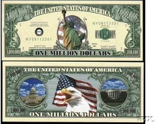 Statue Of Liberty Million Dollar Bill - Comes In High Quality Currency Money Protector