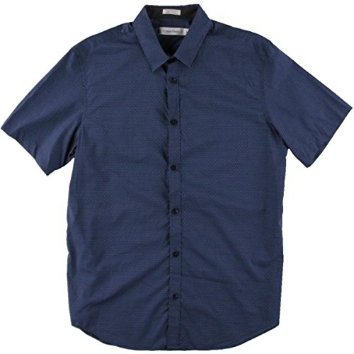 Calvin Klein Men's Escher Print Short Sleeve Woven Shirt