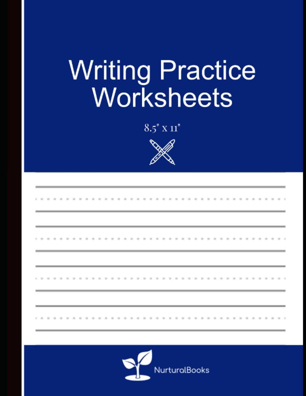 Writing Practice Worksheets: Cursive handwriting practice sheets for adults notebook - Blue cover