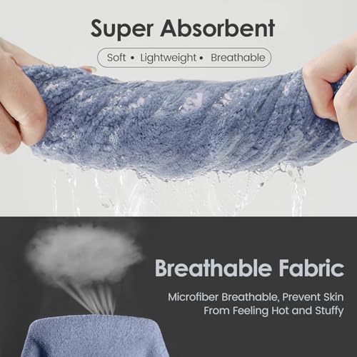 Image of JML Luxury Hotel & SPA Bath Towels (2 Pack, 30 inchx60 inch) - 350GSM High Density Fleece Towel Sets - Super Soft and Absorbent, Lint Free, Fade Resistant Bath Towel (Pack of 2-BlueGrid)