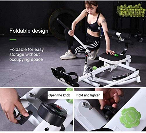 Image of Foldable Rowing Machines Starry Sky Home Rowing Machine Hydraulic Double-Paddle Adjustable Resistance LED Display Foldable Design Suitable for Home Fitness Exercise