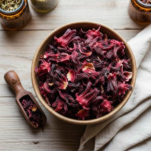 Flor de Jamaica, 1 kg Hibisco Premium calidad extra en estado natural para infusion fria de té detox, Hibiscus que ayuda a la dieta de manera segura, eficaz y natural (1000g)