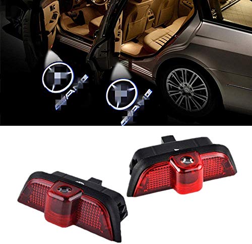 QJZoncuji Coche Logo LED Proyector luces puerta, 2 PC Coche LED Logo Puerta Iluminación