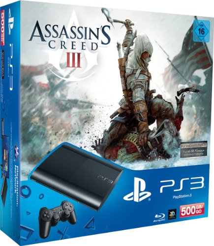 Sony PlayStation 3 500GB Super Slim + Assassins Creed III   juegos de PC (PlayStation 3, 256 MB, XDR, Blu Ray/DVD, 500 GB, 10, 100, 1000 Mbit/s) Negro