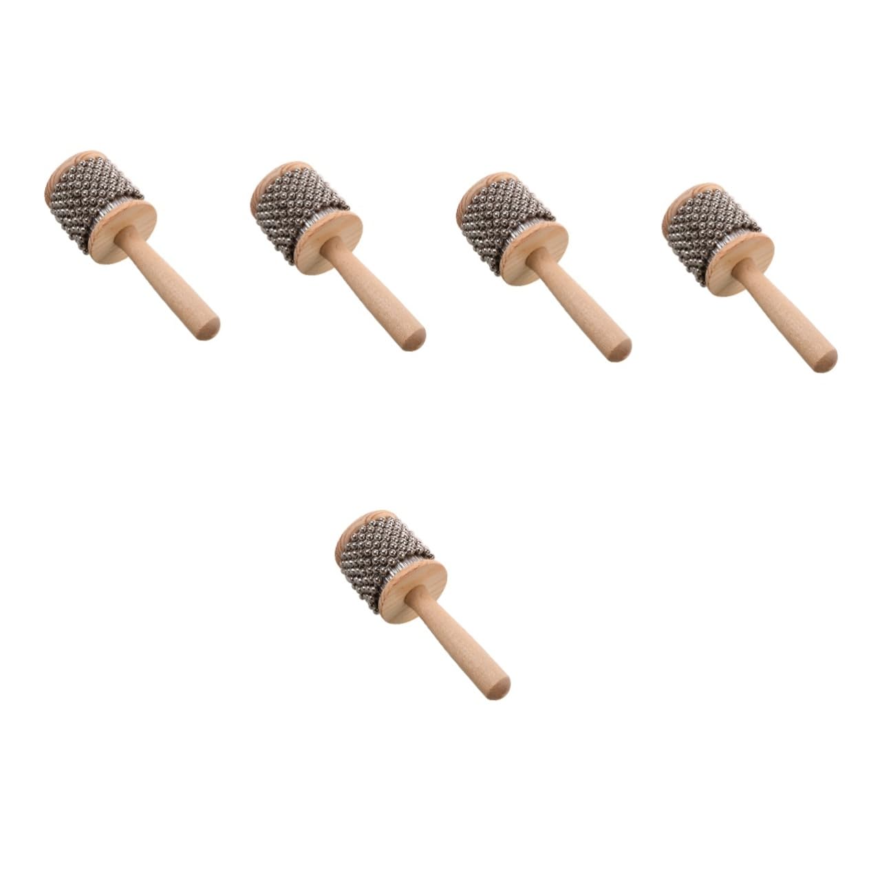 YARNOW 5 Pezzi percussione musicale per giocattoli sensoriali per giocattoli musicali per piccoli strumenti per mini strumento musicale Acciaio inossidabile Beige