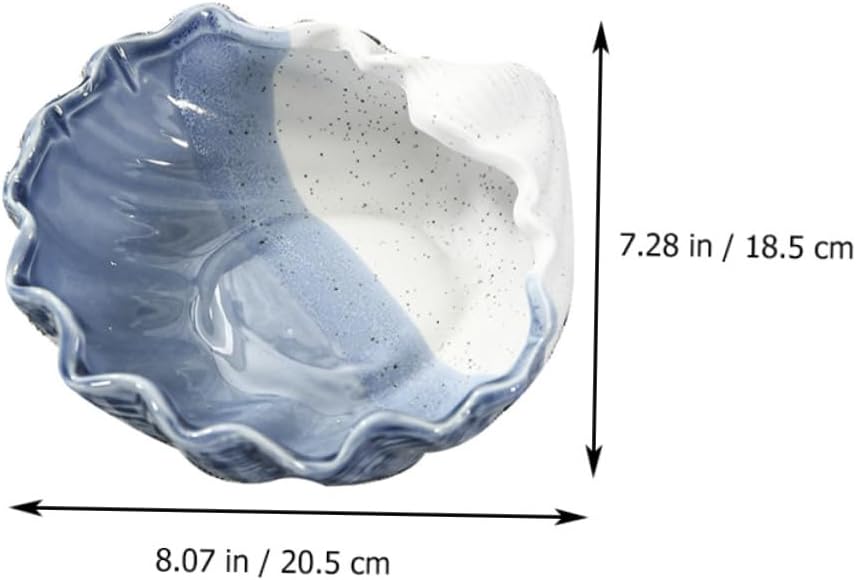 Ciieeo Ceramic Seashell Storage Tray Multi Purpose Porcelain Jewelry Key Organizer Household Decorative Coastal Bowl for Home Office Sundries Holder