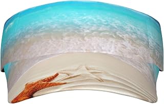 XIXIAN Starfish Ocean Beach Printed Adult Sunscreen Visor Cap Lightweight and Breathable Adult Sun Visor Empty top hat Versatile Outdoor hat Black