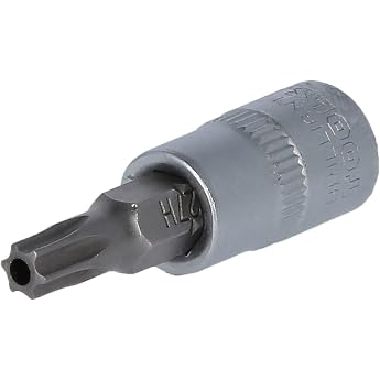 BRILLIANT TOOLS BT020985 1/4 Torx Screwdriver Bit with Bore 38 mm T27 [Powered by KS Tools] Chrome Vanadium Steel