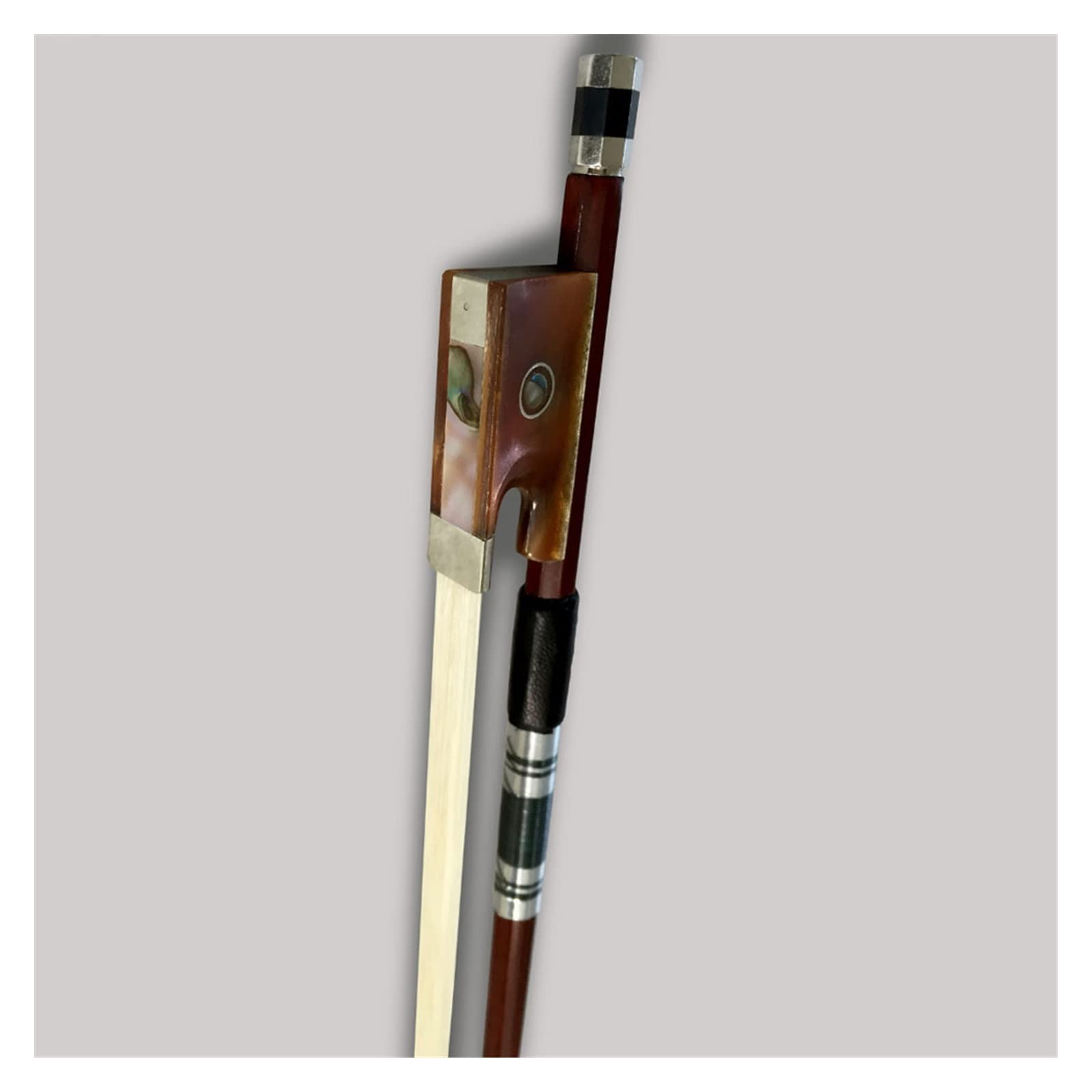 TSTS Geigenbogen 4/4 Geigenbogen Ochsenhorn Frosch Rosshaar Brasilholz Geigenbogen Geigenteile (Color : Bn, Size : 4-4)