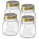 Bormioli Rocco, „Quattro Stagioni“, Set aus 4 Einmachgläsern mit luftdichtem Schraubdeckel, glas, Jar Size: 150ml