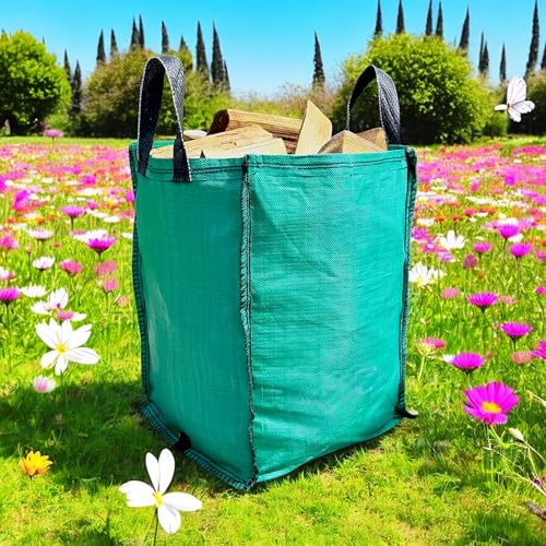 Garden Waste Bags with Handles (Pack of 3) 120 Litres Heavy Duty with Bottom Tip Handle - Reusable Garden Green Woven PP Sacks - Industrial Fabric Bag for Plant Waste Grass Leaves (3) 8 Garden Waste Bags with Handles (Pack of 3) 120 Litres Heavy Duty with Bottom Tip Handle - Reusable Garden Green Woven PP Sacks - Industrial Fabric Bag for Plant Waste Grass Leaves (3) - Image 8