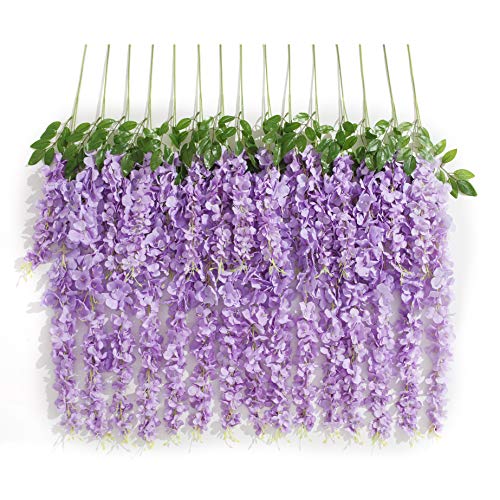 Consejos y reviews para comprar Vegetacion artificial tabla con los diez mejores. 27 10 guirnaldas artificiales Huata de 1 m de seda, glicina, vid, ratán, decoración colgante para bodas