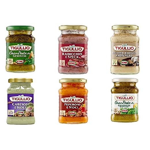 Set di 6 Barattoli Tigullio Star Sughi Assortiti, 6x190 gr