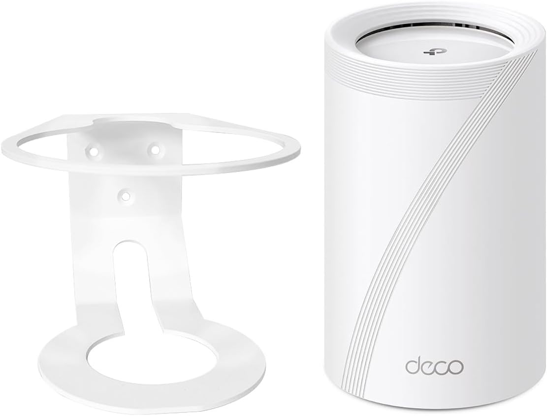 Compatible Wall Mount Deco WiFi 7 Wall Mount, Sturdy Metal Made Mount Stand Holder for Deco BE63/ BE65/BE10000 Mesh Wi-Fi 7 System Space-Saving Wall Hanging Bracket Holder Come with Cable Organizer