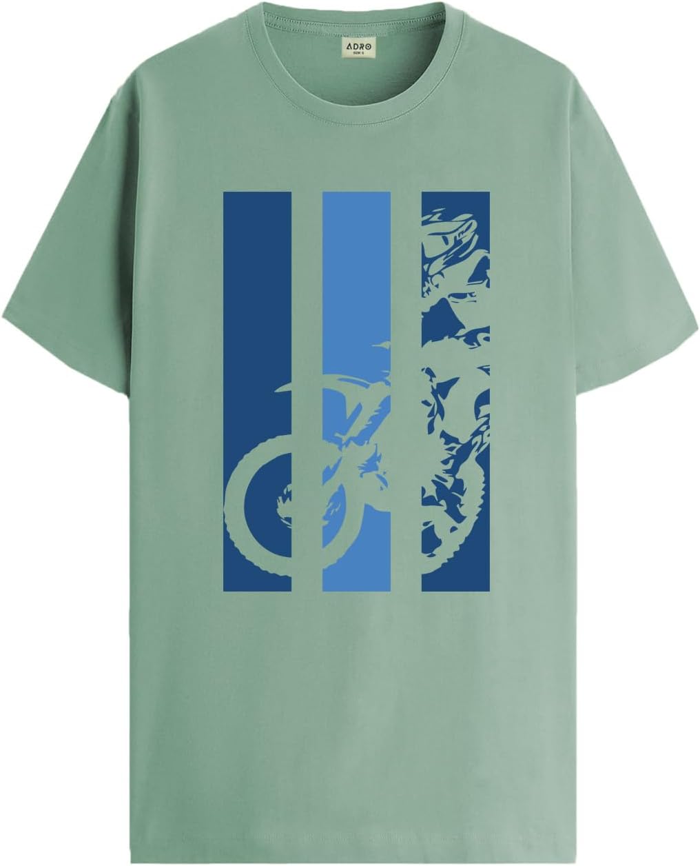 ADROBike Rider Printed Cotton T-Shirt for Men, Pista, 3XL