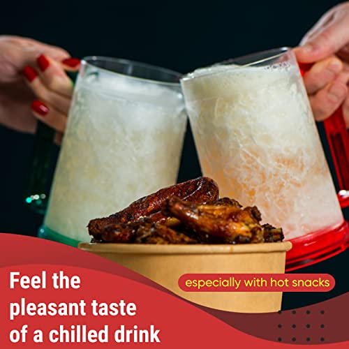 Double Wall Frozen Beer Mugs For Freezer With Handles 16Oz, Freezer Mugs For Beer, Set Of 4 #TOP6