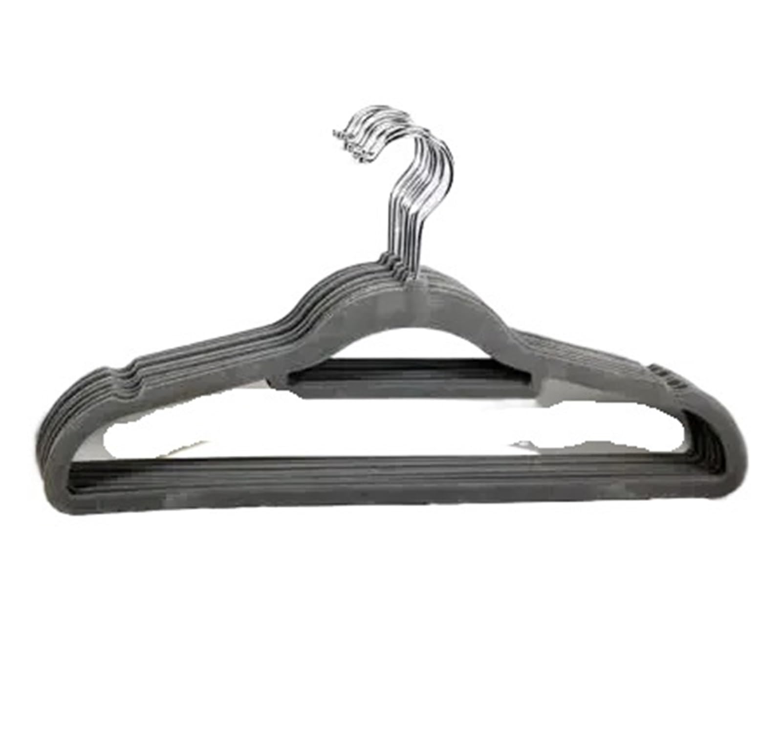 hangers 38CM/45CM Flocking Non-slip Hanger Clothing Store Finishing Without Trace Storage Household for home(Grey,10PCS-length 42CM)