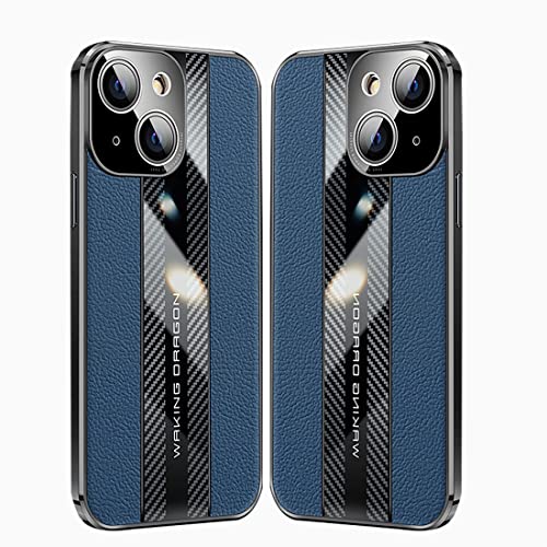 Protection Samsung S22 Plus étui carbone cuir mince anti-choc bleu