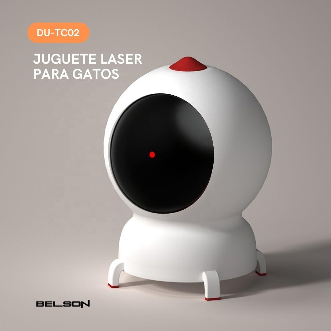 Belson DU-TC02 Jouet interactif pour chats | Laser infrarouge avec contrôle manuel | Connecté à votre smartphone via App | Mode de jeu automatique