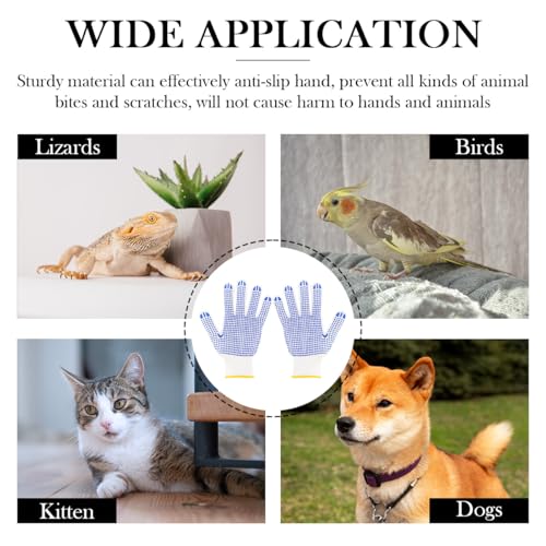 ZJIVQO 2 works Animal Handling Gloves Gloves with Firm Grip Animal Handling Gloves for for Dog Cat Bird Snake Parrot Lizard Wild Animals Protection Gloves Random Color - Image 4