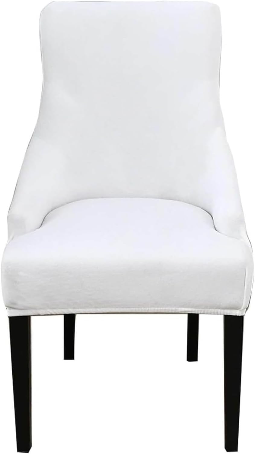 Velvet Wingback Chair Cover Stretch Banquet Chair Slipcover Soft Arm Chair Protector Dining Room Cover for Home Kitchen Party Decor (Color : Navy Blue, Size : 6PCS)