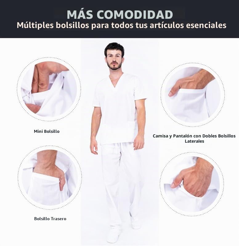 MAZALAT work wear Uniforme Sanitario Mujer | Uniforme Sanitario Hombre – Conjunto Unisex Casaca y Pantalón | Pijama Médico | Cómodo, Ligero y Ideal Para Uso Diario Profesional