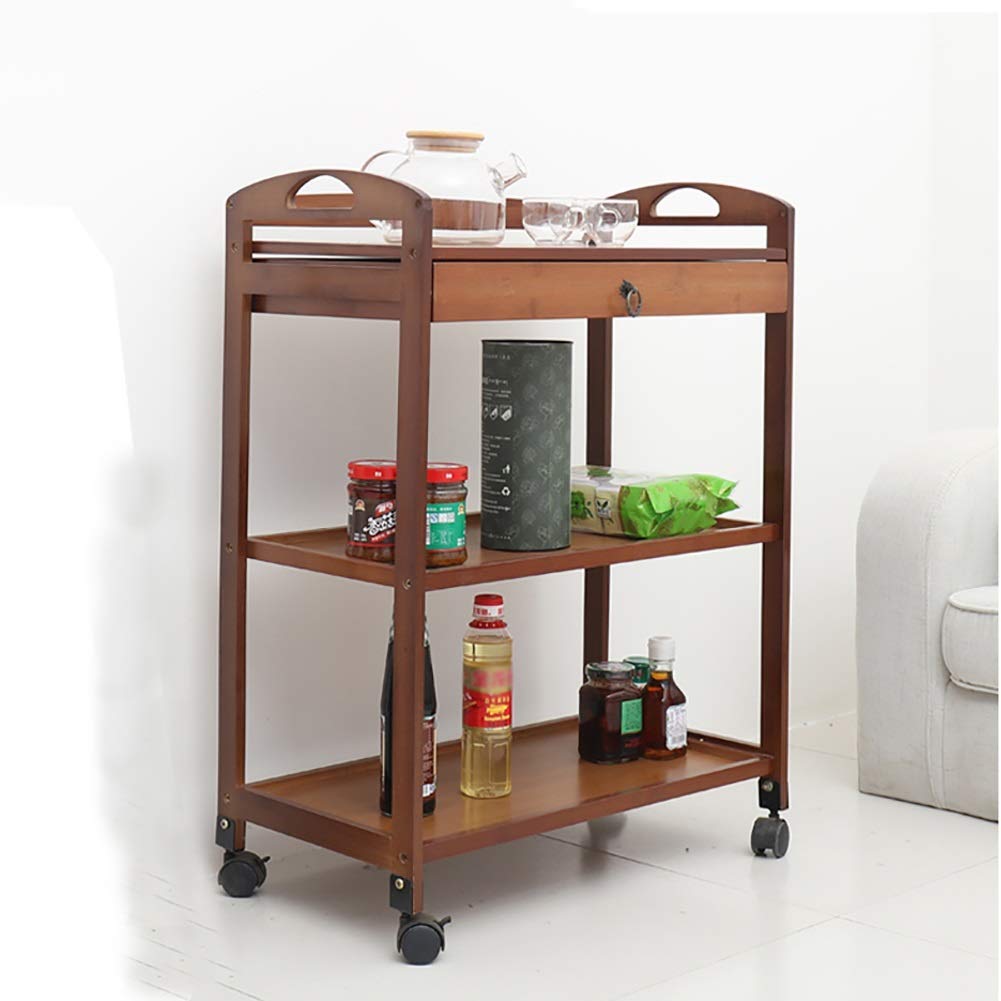 Camiones de Almacenamiento Mano, Cocina Movable Trolleys, Salón de Belleza Carro con Almacenamiento Carteles Carrera de Catecon Rueda de Frenado Universal, Carrito de Rodillo/Brown/M