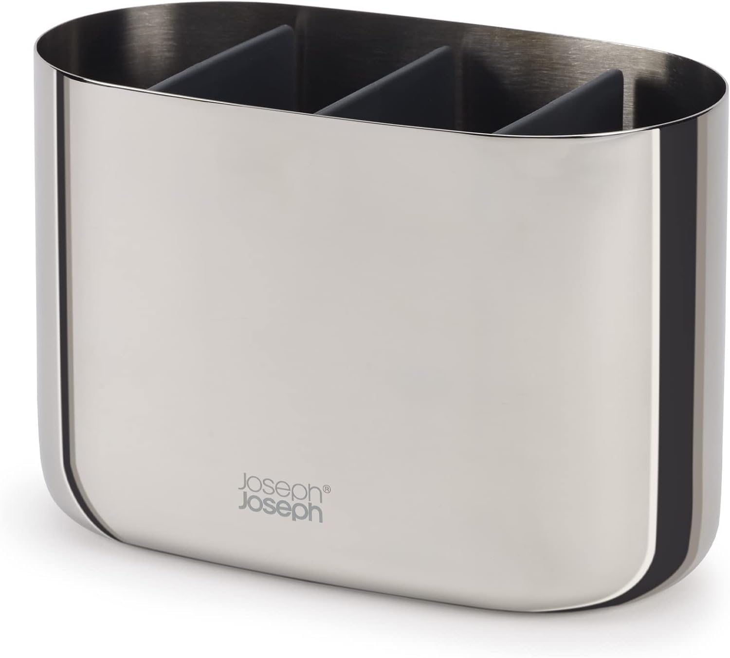 Joseph Joseph EasyStore, Soporte Elegante para Cepillo y Pasta de Dientes, Almacenamiento en el baño, Grande, Acero Inoxidable