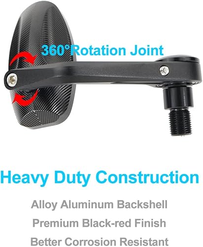 Miniatura 2 de Xitomer Espejo de extremo de barra, apto para MT-07 FZ07 2013 2014 2015 2016 2017 2018 2019 2020 2021 / MT-09 FZ-09 14-22 / XSR700 18-20 / Tmax53 0