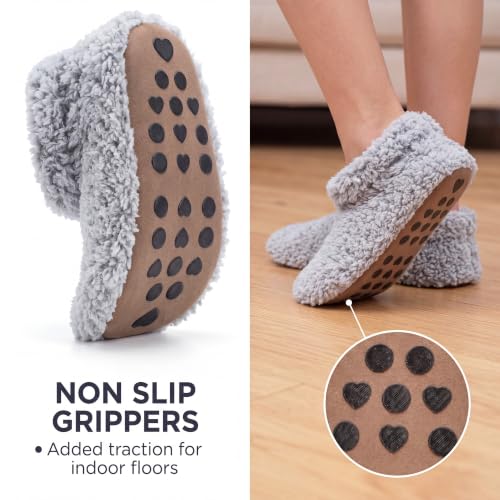 Image of Cozylook Fuzzy Slippers for Women Indoor Soft Sole Slipper Socks | Warm plush feel, non slip grippers, easy step-in, flexible bottom, bedroom and home wear