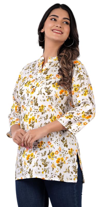 Image of Jikonet Women's Printed Rayon Straight Short Kurti