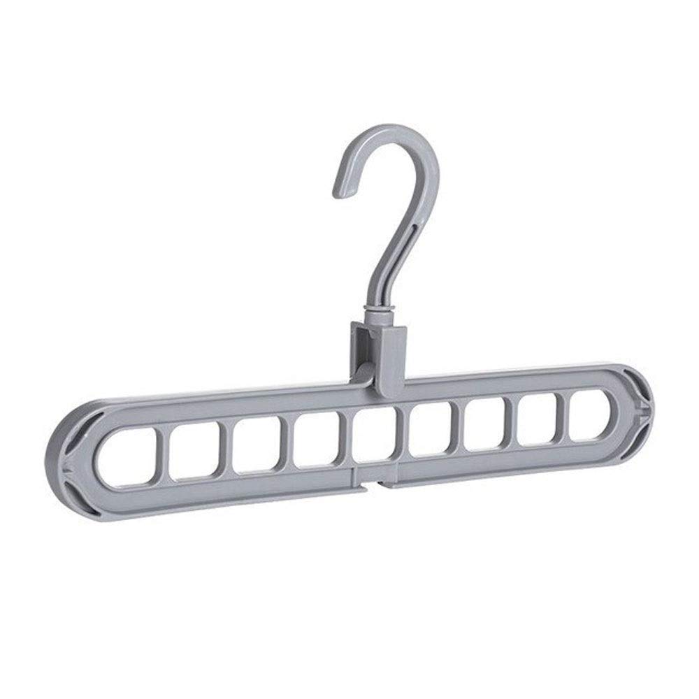 JINGYAN Standard Hangers Clothes hanger closet organizer Space Saving Hanger Multi-port clothing rack Plastic Scarf cabide Storage hangers for clothes(Gray)