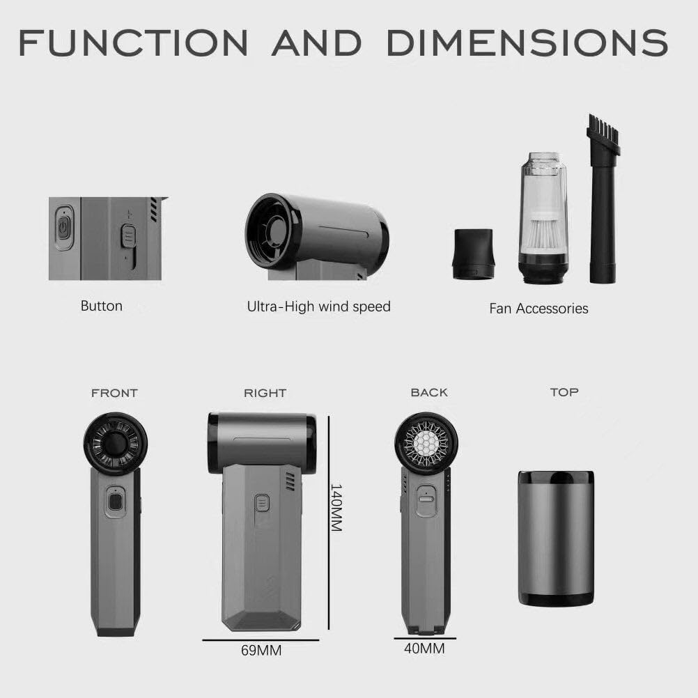 F72 High-Power Blower Fan 4000mAh Rechargeable Dust Remover for Electronics & Cleaning