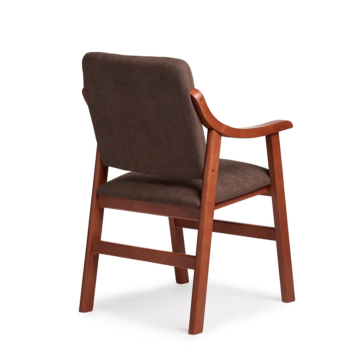 Silla Comedor con Brazos de Madera de Haya, con Respaldo Recto. Ideal para Dormitorio, Comedor o Salida.. Tamaño: 87x55x55 cm. (Cerezo, Marrón)