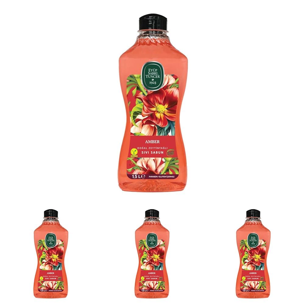Eyüp Sabri Tuncer Doğal Zeytinyağlı Sıvı Sabun Amber 1,5 L Pet Şişe (1 x 1500 ml) (4 paketi)
