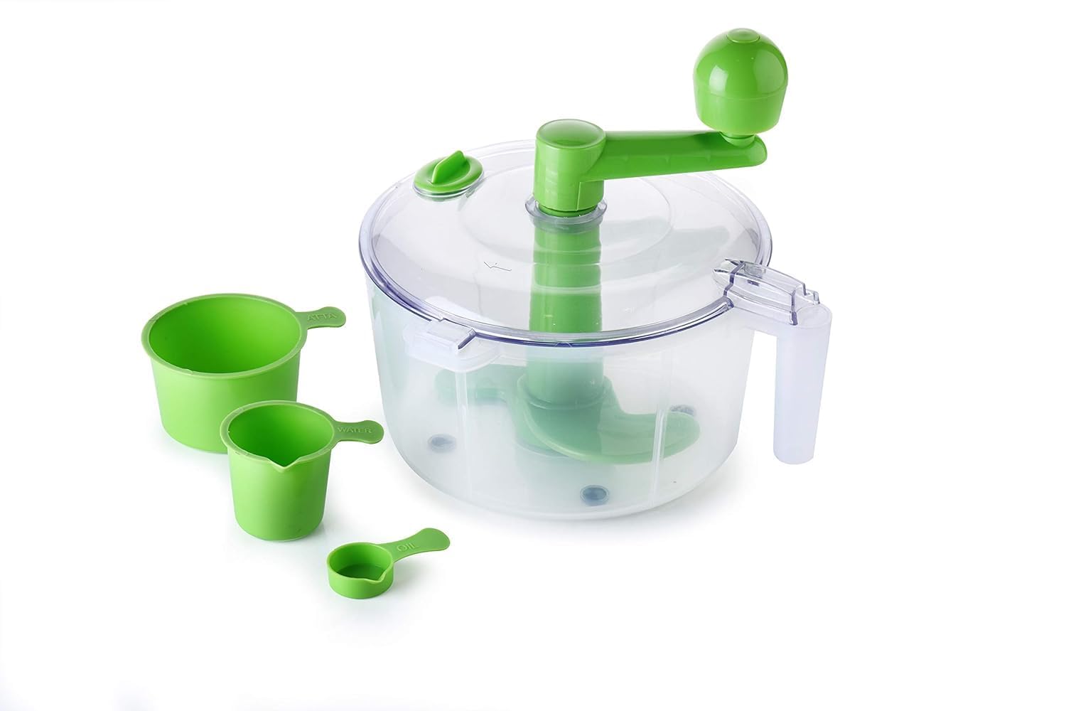 Automatic Atta Roti Maker for Home | 3-in-1 Non-Electric Dough Machine with Measuring Cups | Multicolour Hand Tool for Kitchen (ATA_Maker Chakki Clearline)