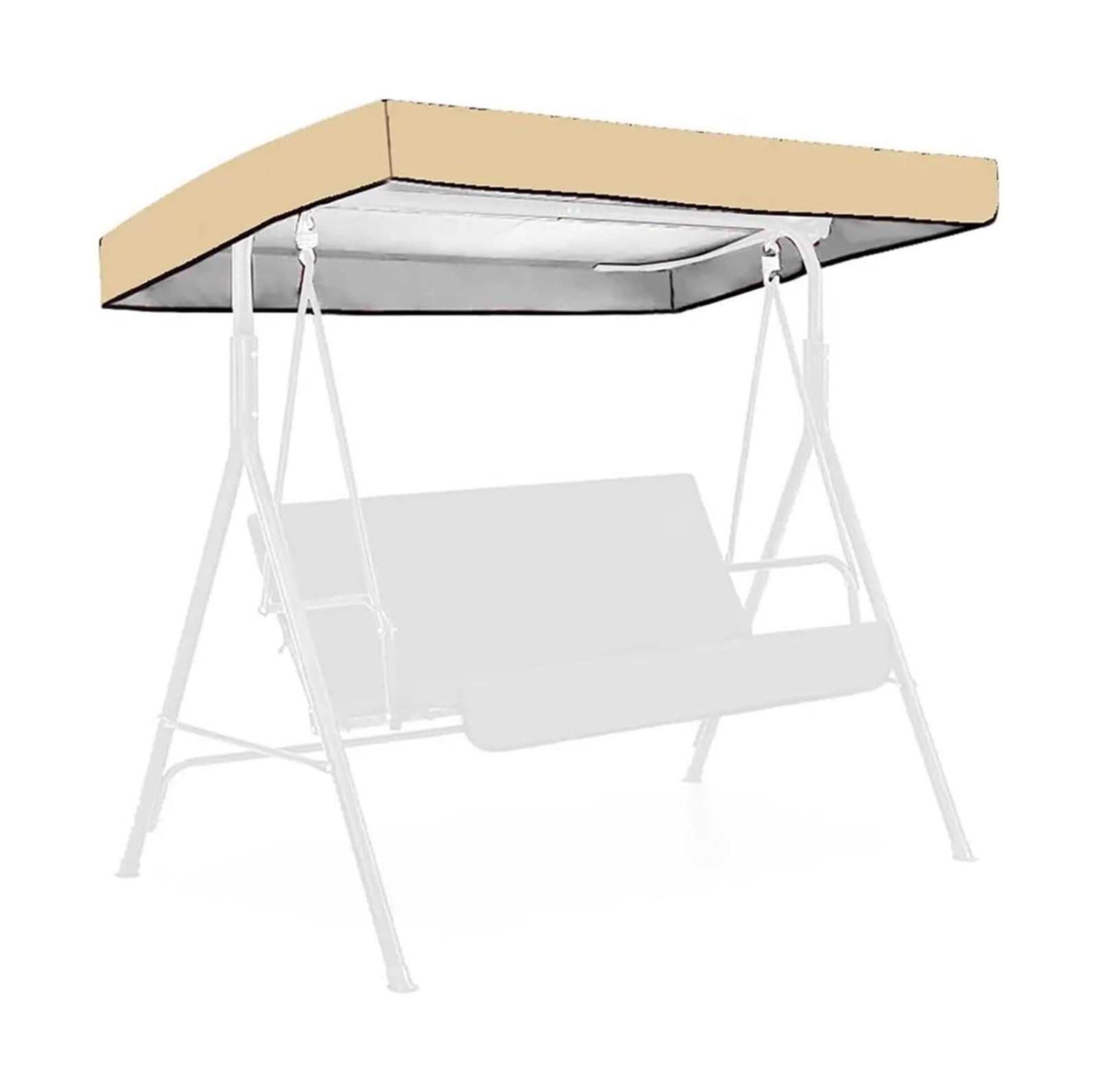 Ersatz-Verdeck für Gartenschaukel, Polyester-Schaukelüberdachung – Schwarz/Braun, 191 x 120 18–23 cm