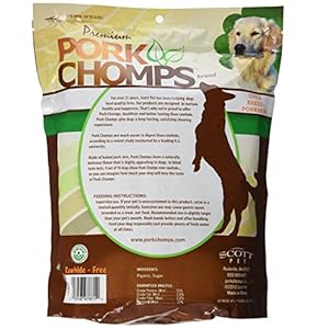 Pork Chomps Baked Pork Skin Dog Chews, 3-inch Chips, 12oz Bag