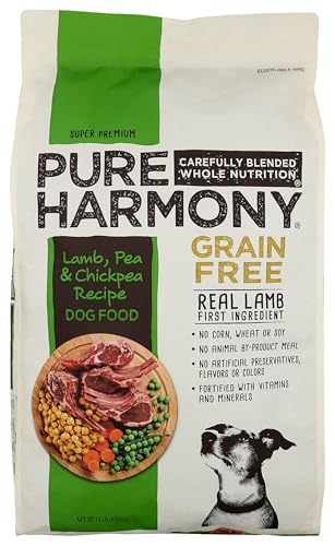 Pure Harmony, Dog Food, Grain Free, Lamb, Pea & Chickpea Recipe , 14 LB
