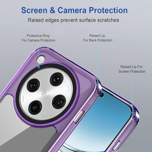 Image of Zapcase Back Case Cover for Oppo Find X8 5G | Compatible for Oppo Find X8 5G Back Cover | Case Cover with Camera Protection | (TPU + PC | Translucent Purple)