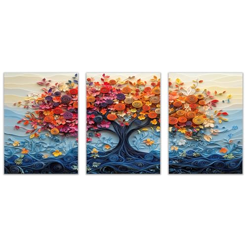 �m�[�u�����h�i 3���Z�b�g�~�̐�̕��i�|�X�^�[�ƃv�����g����ǃA�G����I�ʐ^ �J���t���Ŕ������� �ŉ�L�����o�X �C���e���A �ǃA�[�g�p�l�� - �X�̕ǎʐ^�k���̃��r���O���[���̕ǂ̑���(��)-30x45cmx3 �z����