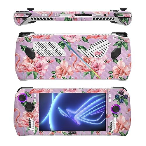 Image of MightySkins Carbon Fiber Skin Compatible with Asus ROG Ally - Flamingo Rose | Protective, Durable Textured Carbon Fiber Finish | Easy to Apply