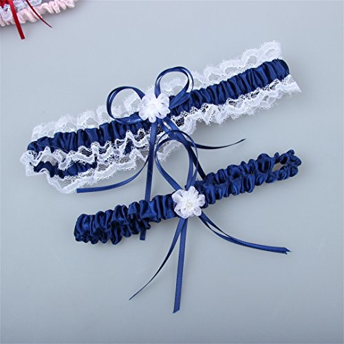Women's White Lace Wedding Garters 2-Piece Set Bridal Garter Prom Gift2