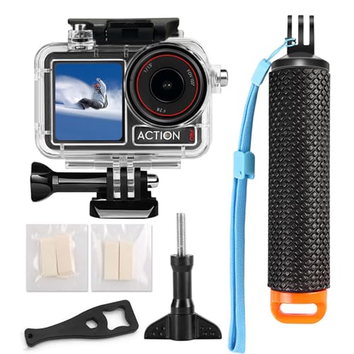 SUNDO Protective Case Compatible for DJI Action 5 Pro/Action 4/Action 3 Camera,50M/164FT Waterproof Cover Deep Diving Scuba Snorkeling Swimming Housing Accessories Kit