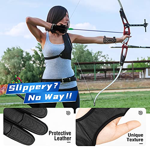 Trymaker Archery Glove,Protective Gloves For Recurve Bow And Compound Bow Men And Women,Finger Tab For Hunting Bow With Archery Equipment And Accessories,M,L,Xl Size #TOP1
