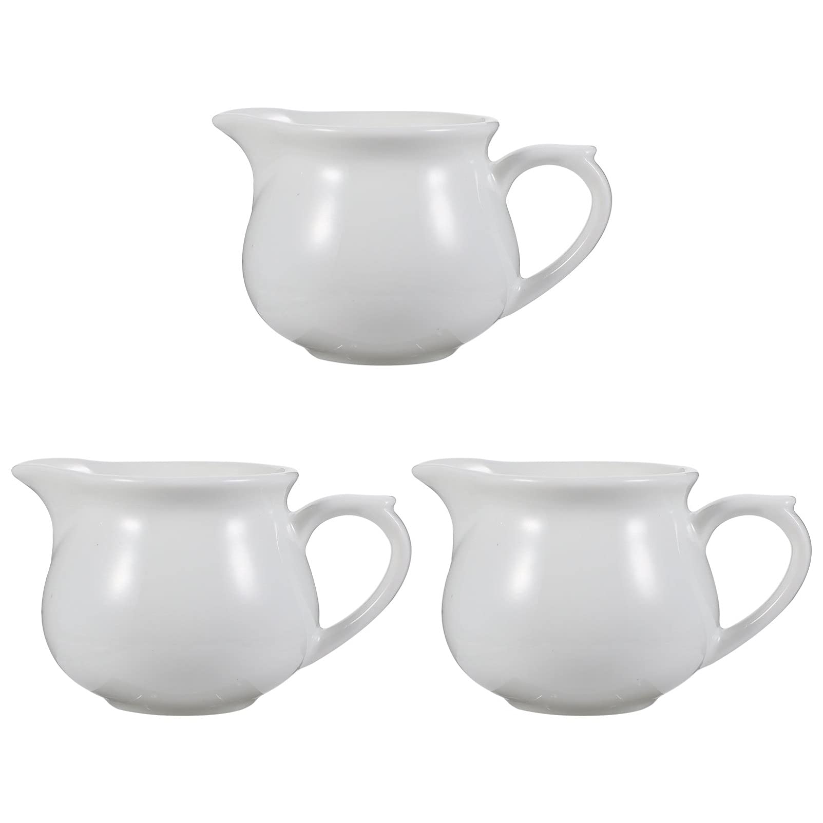 Cabilock Latte Art Cup Set 3pcs Ceramic Frothing Pitcher Milk Jug Maker for Coffee Yogurt