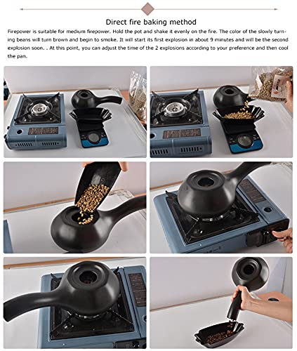Torréfacteur grain de café céramique machine de cuisson manuelle pour poêle gaz - 8