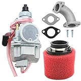 VM22 26m Carburetor Fits Pipe Pit Dirt Bike Motorcycle 110cc 125cc 140cc Lifan YX Zongshen Pit Dirt Bike CRF70 XR50 KLX BBR Apollo Thumpstar Braaap Atomic DHZ SSR with Air Filter Intake