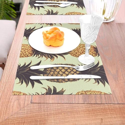 Set de table PVC lavable antidérapant cuisine lot de 4 ananas - 7