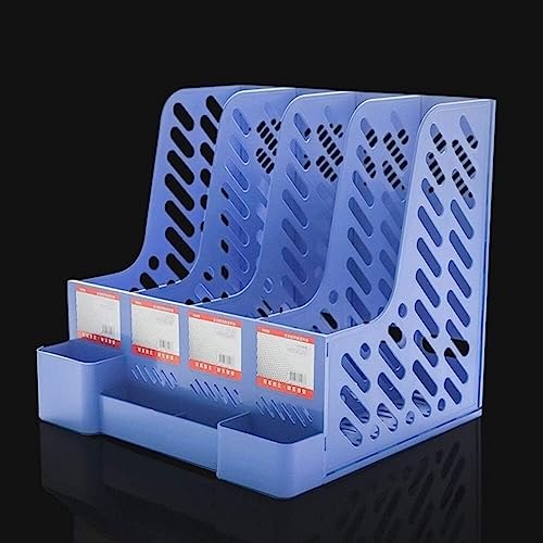Lar Capaci - Portapenne multifunzione da scrivania, 4 scomparti, per ufficio, casa, ufficio, colore: blu